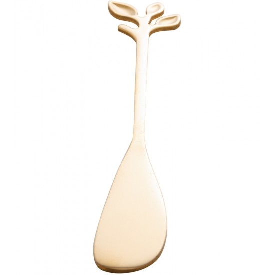 Jogo 4 Espátulas Para Patê ou Manteiga Aço Inox Leaves Dourado